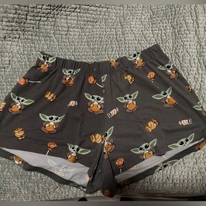 Halloween Star Wars Baby Yoda Grogu Pajama Shorts
